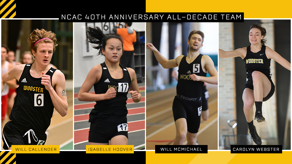 Will Callender, Isabelle Hoover, Will McMichael, Carolyn Webster Wooster track & field